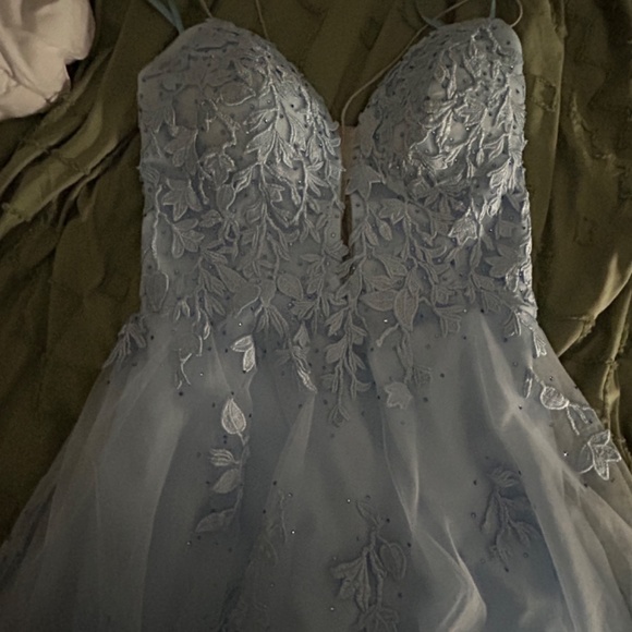 Blue floral prom dress - Picture 3 of 5